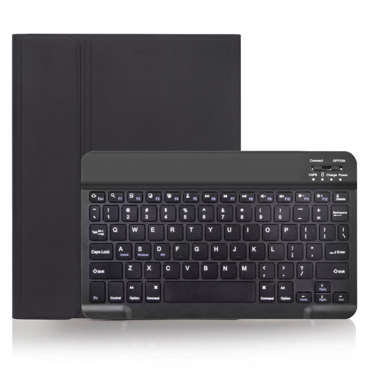 X-11B Skin Plain Texture Detachable Bluetooth Keyboard Tablet Case for iPad Pro 11 inch 2020 / 2018, with Pen Slot, Black Keyboard