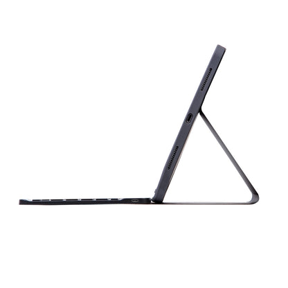 X-11B Skin Plain Texture Detachable Bluetooth Keyboard Tablet Case for iPad Pro 11 inch 2020 / 2018, with Pen Slot, Black Keyboard