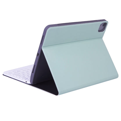 X-11B Skin Plain Texture Detachable Bluetooth Keyboard Tablet Case for iPad Pro 11 inch 2020 / 2018, with Pen Slot, White Keyboard