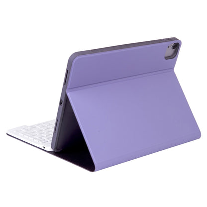 X-11BS Skin Plain Texture Detachable Bluetooth Keyboard Tablet Case for iPad Pro 11 inch 2020 / 2018, with Pen Slot & Backlight, White Keyboard