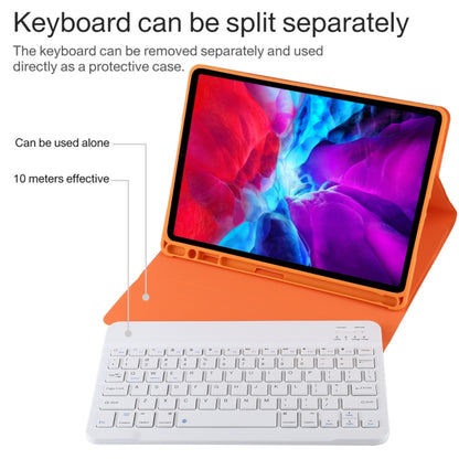 TG11B Detachable Bluetooth White Keyboard + Microfiber Leather Tablet Case for iPad Pro 11 inch (2020), with Pen Slot & Holder, White Keyboard
