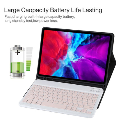 TG11B Detachable Bluetooth Pink Keyboard + Microfiber Leather Tablet Case for iPad Pro 11 inch (2020), with Pen Slot & Holder, Pink Keyboard