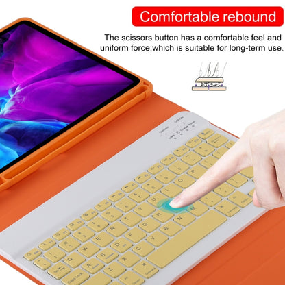 TG11B Detachable Bluetooth Yellow Keyboard + Microfiber Leather Tablet Case for iPad Pro 11 inch (2020), with Pen Slot & Holder, Yellow Keyboard