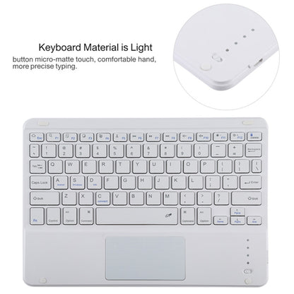 TG11BC Detachable Bluetooth White Keyboard Microfiber Leather Tablet Case for iPad Pro 11 inch (2020), with Touchpad & Pen Slot & Holder, White Keyboard