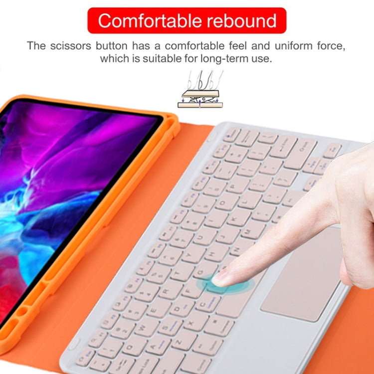 TG11BC Detachable Bluetooth Pink Keyboard Microfiber Leather Tablet Case for iPad Pro 11 inch (2020), with Touchpad & Pen Slot & Holder, Pink Keyboard