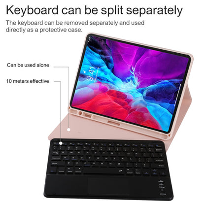 TG11BC Detachable Bluetooth Black Keyboard Microfiber Leather Tablet Case for iPad Pro 11 inch (2020), with Touchpad & Pen Slot & Holder, Black Keyboard