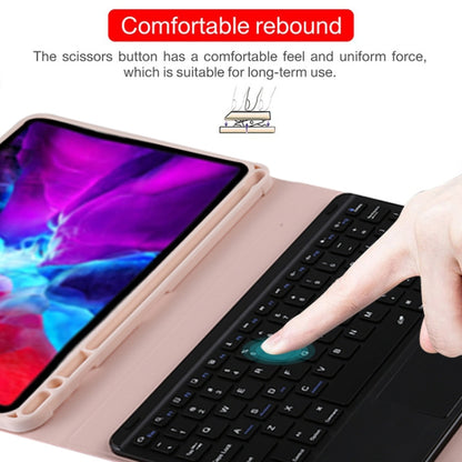 TG11BC Detachable Bluetooth Black Keyboard Microfiber Leather Tablet Case for iPad Pro 11 inch (2020), with Touchpad & Pen Slot & Holder, Black Keyboard