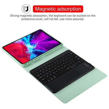 TG11BC Detachable Bluetooth Black Keyboard Microfiber Leather Tablet Case for iPad Pro 11 inch (2020), with Touchpad & Pen Slot & Holder, Black Keyboard