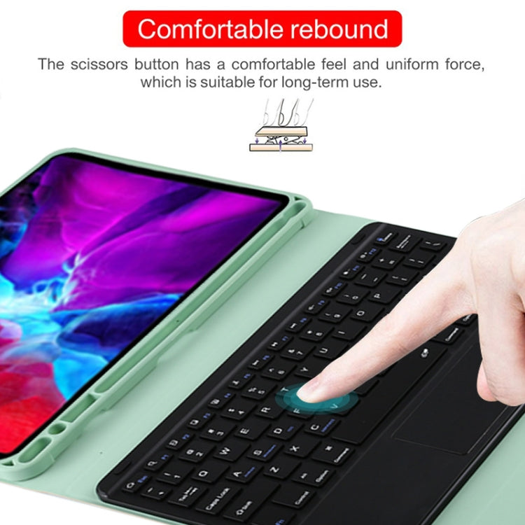 TG11BC Detachable Bluetooth Black Keyboard Microfiber Leather Tablet Case for iPad Pro 11 inch (2020), with Touchpad & Pen Slot & Holder, Black Keyboard