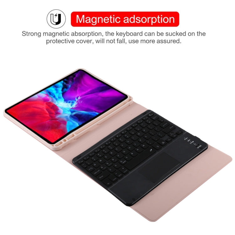 TG11BCS Detachable Bluetooth Black Keyboard Microfiber Leather Tablet Case for iPad Pro 11 inch (2020), with Backlight & Touchpad & Pen Slot & Holder, Black Keyboard