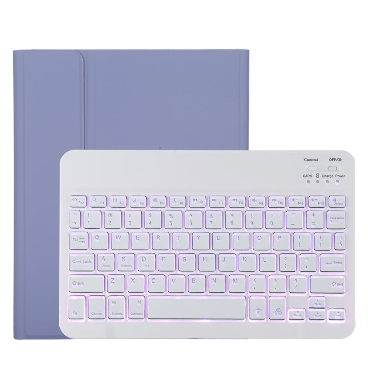 TG11BS Detachable Bluetooth White Keyboard Microfiber Leather Tablet Case for iPad Pro 11 inch (2020), with Backlight & Pen Slot & Holder, White Keyboard
