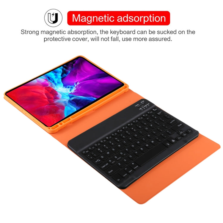 TG11BS Detachable Bluetooth Black Keyboard + Microfiber Leather Tablet Case for iPad Pro 11 inch (2020), with Backlight & Pen Slot & Holder, Black Keyboard