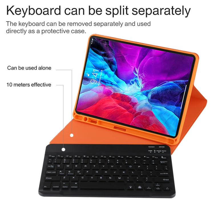 TG11BS Detachable Bluetooth Black Keyboard + Microfiber Leather Tablet Case for iPad Pro 11 inch (2020), with Backlight & Pen Slot & Holder, Black Keyboard