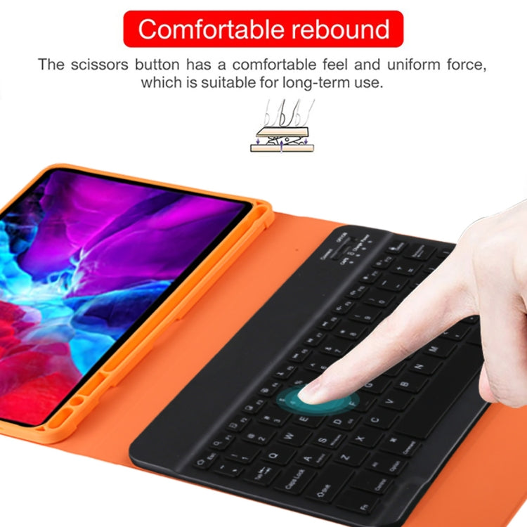 TG11BS Detachable Bluetooth Black Keyboard + Microfiber Leather Tablet Case for iPad Pro 11 inch (2020), with Backlight & Pen Slot & Holder, Black Keyboard