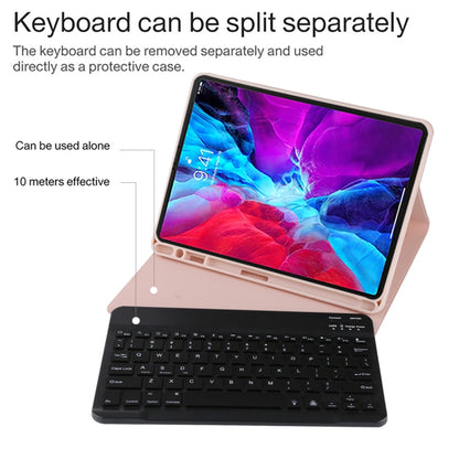 TG11BS Detachable Bluetooth Black Keyboard + Microfiber Leather Tablet Case for iPad Pro 11 inch (2020), with Backlight & Pen Slot & Holder, Black Keyboard