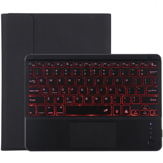 TG-102BCS Étui pour tablette en cuir microfibre et clavier Bluetooth noir détachable pour iPad 10,2 pouces / iPad Air (2019), avec pavé tactile, rétroéclairage, fente pour stylet et support, clavier noir