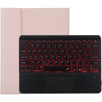TG-102BCS Detachable Bluetooth Black Keyboard + Microfiber Leather Tablet Case for iPad 10.2 inch / iPad Air (2019), with Touch Pad & Backlight & Pen Slot & Holder, Black Keyboard