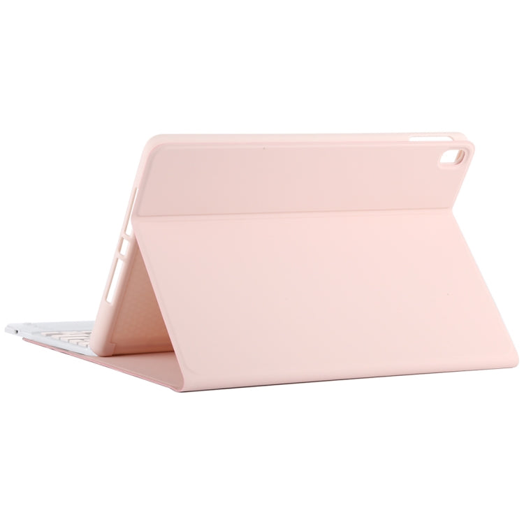 TG-102BC Detachable Bluetooth Pink Keyboard + Microfiber Leather Tablet Case for iPad 10.2 inch / iPad Air (2019), with Touch Pad & Pen Slot & Holder, Pink Keyboard