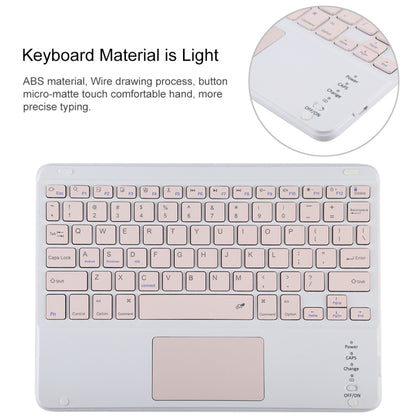 TG-102BC Detachable Bluetooth Pink Keyboard + Microfiber Leather Tablet Case for iPad 10.2 inch / iPad Air (2019), with Touch Pad & Pen Slot & Holder, Pink Keyboard