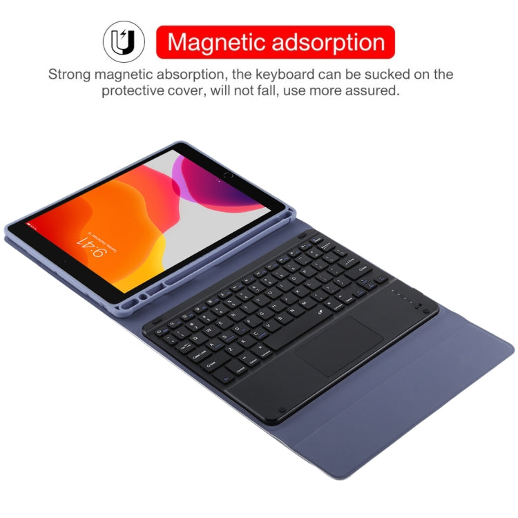 TG-102BC Clavier Bluetooth détachable noir + étui en cuir microfibre pour iPad 10,2 pouces / iPad Air (2019), avec pavé tactile et fente et support pour stylet, TG-102BC