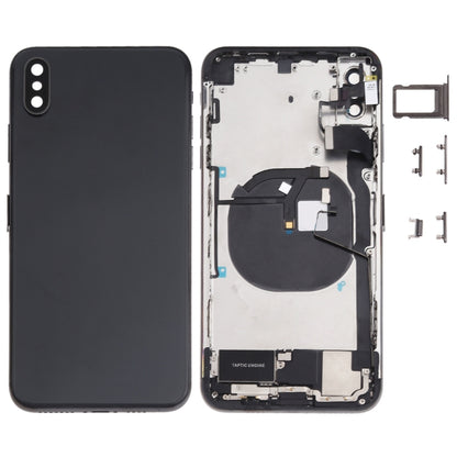 Battery Back Cover Assembly (with Side Keys & Speaker Ringer Buzzer & Motor & Camera Lens & Card Tray & Power Button + Volume Button + Charging Port + Signal Flex Cable & Wireless Charging Module) for iPhone XS Max, For iPhone XS Max (Full Assembly)���...
