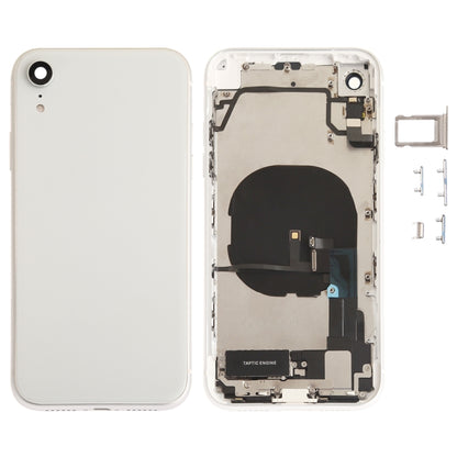 Battery Back Cover Assembly (with Side Keys & Speaker Ringer Buzzer & Motor & Camera Lens & Card Tray & Power Button + Volume Button + Charging Port + Signal Flex Cable & Wireless Charging Module) for iPhone XR, For iPhone XR (Full Assembly)�����������...