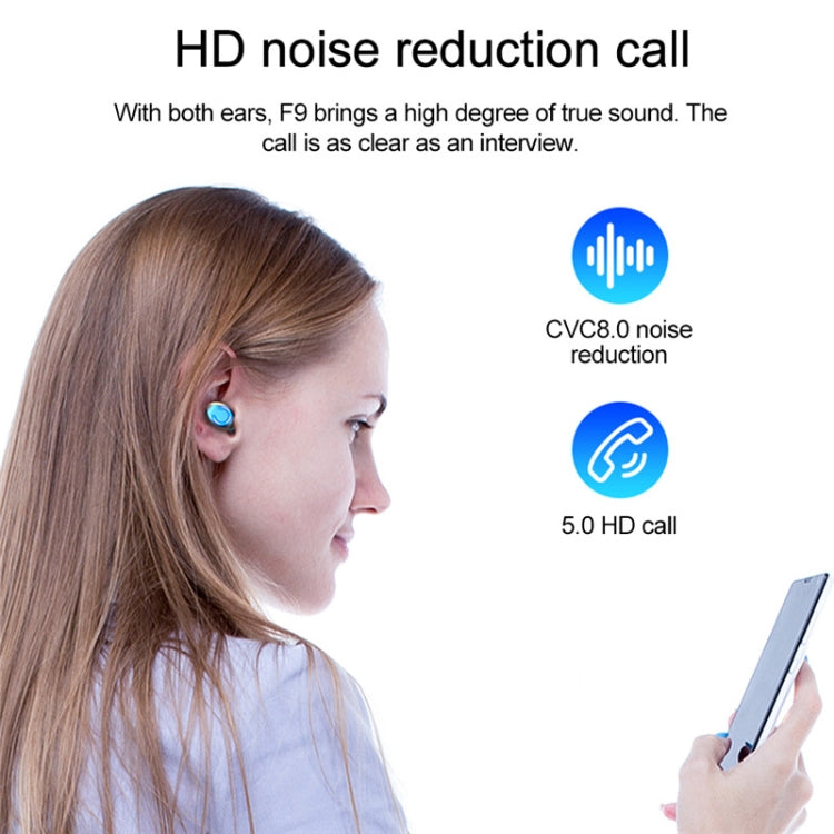 F9-9 TWS CVC8.0 Noise Cancelling Bluetooth Earphone with Charging Box, Support Touch Lighting Effect & Three-screen LED Power Display & Power Bank & Mobile Phone Holder & HD Call & Voice Assistant, F9-9 Black, F9-9 Dark Blue, F9-9 Pink, F9-9 Blue������...