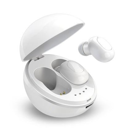 A10 TWS Space Capsule Shape Wireless Bluetooth Earphone with Magnetic Charging Box & Lanyard, Support HD Call & Automatic Pairing Bluetooth, Black, Black White, White, White + Black