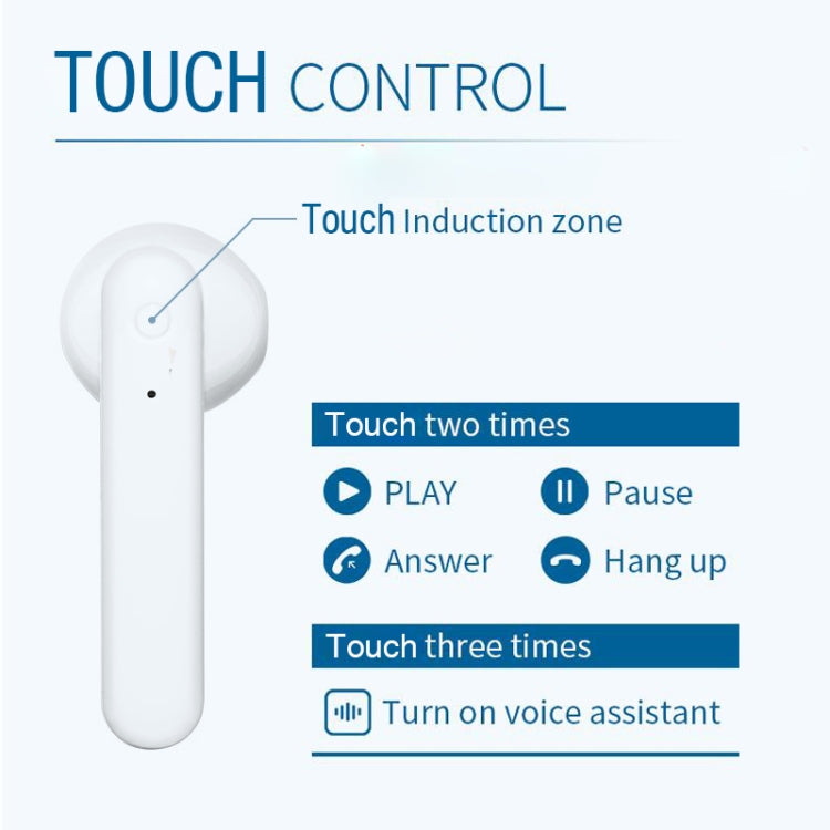 X26 TWS  Bluetooth 5.0 Wireless Touch Bluetooth Earphone with Magnetic Attraction Charging Box, Support Voice Assistant & Call, White, Pink, Blue