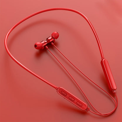 Bluetooth 5.1 Round Wire Neck-mounted Bluetooth Sports Earphone with Magnetic Function, White, Black, Red