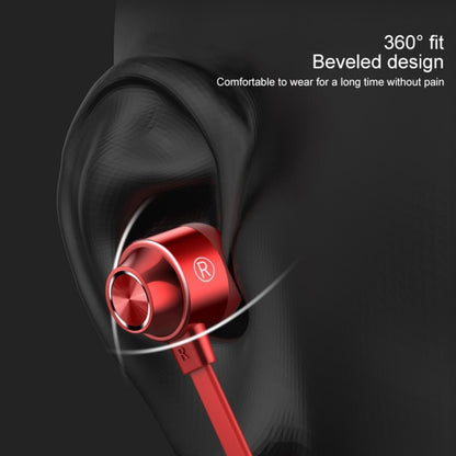 Bluetooth 5.1 Round Wire Neck-mounted Bluetooth Sports Earphone with Magnetic Function, White, Black, Red