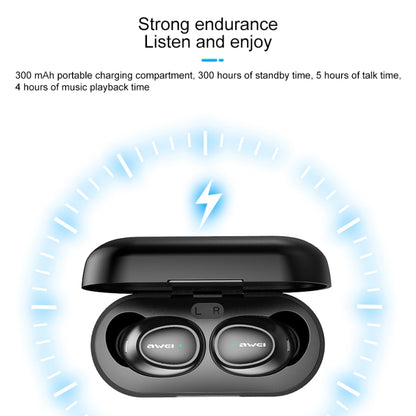 awei T6 TWS Bluetooth V5.0 Ture Wireless Sports Headset with Charging Case