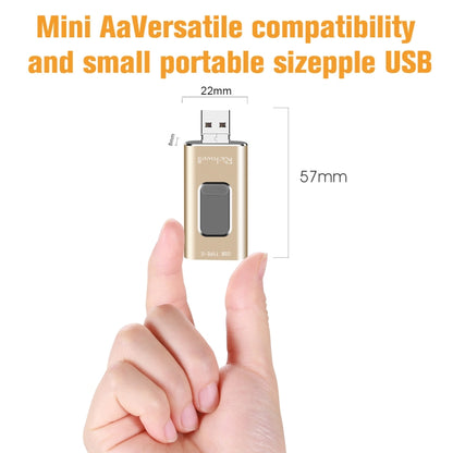 Richwell 3 in 1 64G Type-C + 8 Pin + USB 3.0 Metal Push-pull Flash Disk with OTG Function