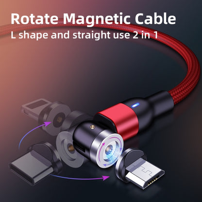 2m 2A Output 3 in 1 USB to 8 Pin + USB-C / Type-C + Micro USB Nylon Braided Rotate Magnetic Charging Cable, 2m  3 in 1, 2m 3 in 1