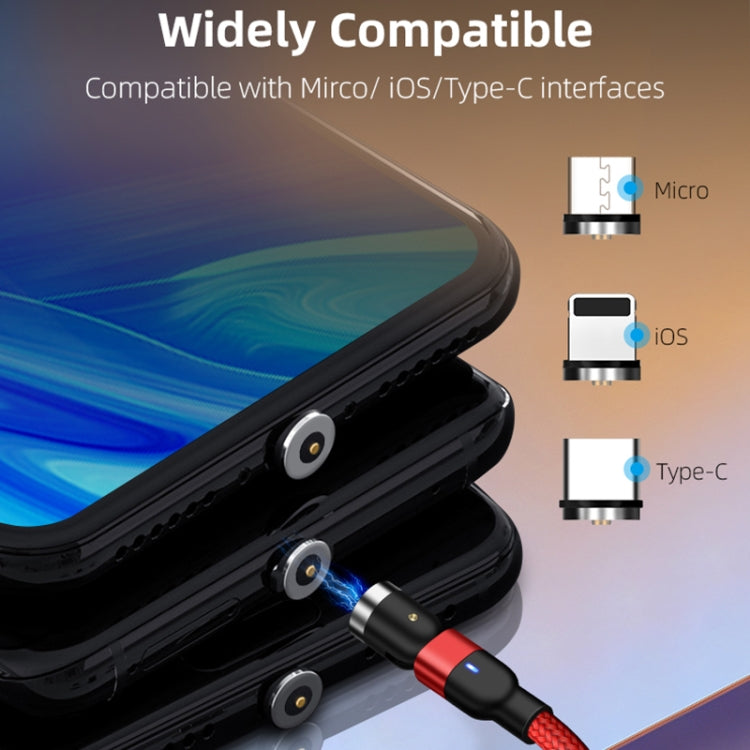 2m 2A Output 3 in 1 USB to 8 Pin + USB-C / Type-C + Micro USB Nylon Braided Rotate Magnetic Charging Cable, 2m  3 in 1, 2m 3 in 1