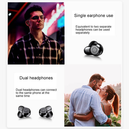 A6 TWS Bluetooth 5.0 Touch Wireless Bluetooth Earphone with Charging Box & LED Smart Digital Display, Support Voice Assistant & Memory Connection & HD Call, A6 Black