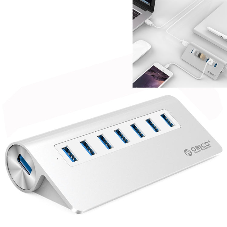 ORICO M3H7-V1 Aluminum Alloy 7 USB 3.0 Ports HUB with 30W Power Adapter, M3H7-V1