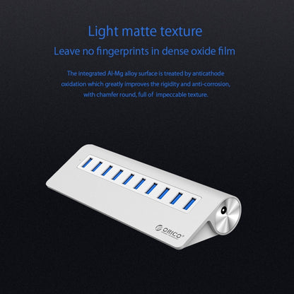 ORICO M3H10-U3-V2 Aluminum Alloy 10 USB 3.0 Ports HUB, M3H10-U3-V2
