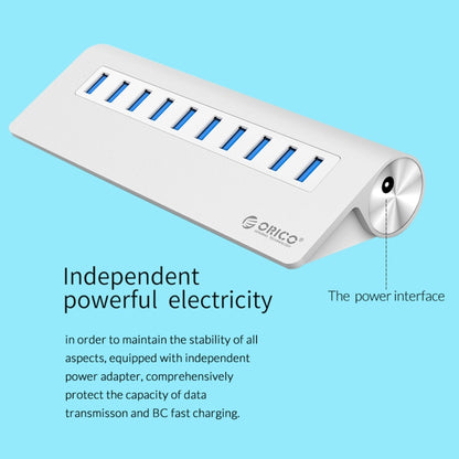 ORICO M3H10-U3-V2 Aluminum Alloy 10 USB 3.0 Ports HUB, M3H10-U3-V2