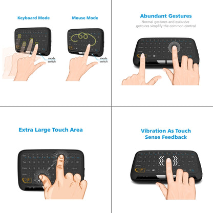 H18 2.4GHz Mini Wireless Air Mouse QWERTY Keyboard with Touchpad / Vibration for PC, TV