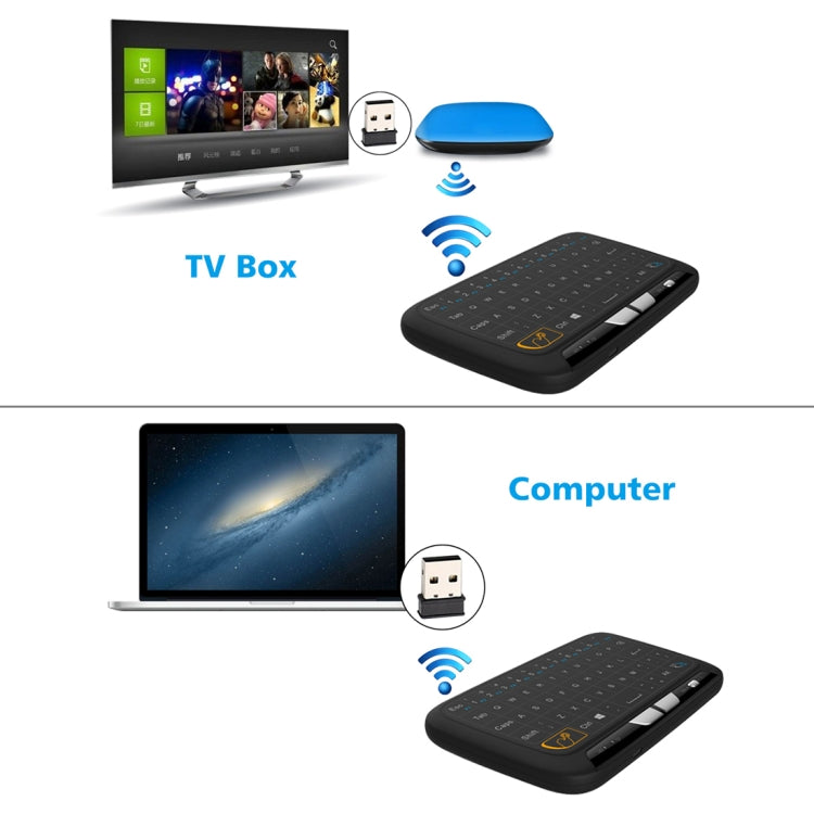 H18 2.4GHz Mini Wireless Air Mouse QWERTY Keyboard with Touchpad / Vibration for PC, TV