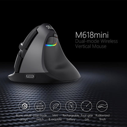DELUX M618 Mini 2.4G Wireless 2400DPI USB Rechargeable Ergonomic Vertical Mouse, M618 Pink, M618 Grey