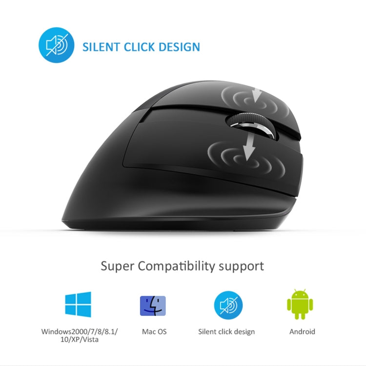DELUX M618 Mini 2.4G Wireless 2400DPI USB Rechargeable Ergonomic Vertical Mouse, M618 Pink, M618 Grey