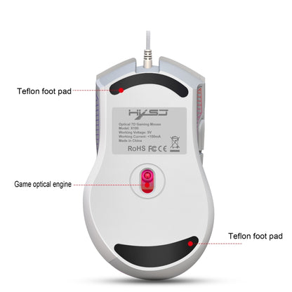 HXSJ X100 7-buttons 3600 DPI Cool Glowing Wired Gaming Mouse, Cable Length: 1.5m