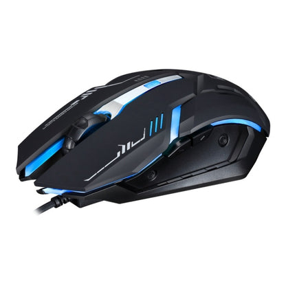 Chasing Leopard V17 USB 2400DPI Four-speed Adjustable Line Pattern Wired Optical Gaming Mouse with LED Breathing Light, Length: 1.45m, V17 White, V17, V17 Jet Black
