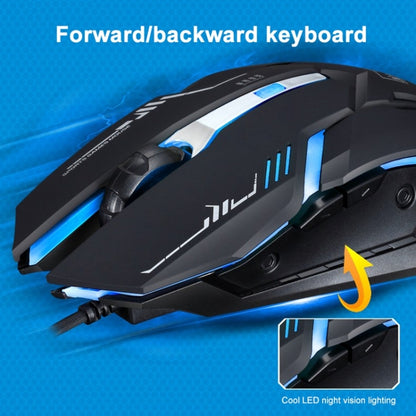 Chasing Leopard V17 USB 2400DPI Four-speed Adjustable Line Pattern Wired Optical Gaming Mouse with LED Breathing Light, Length: 1.45m, V17 White, V17, V17 Jet Black