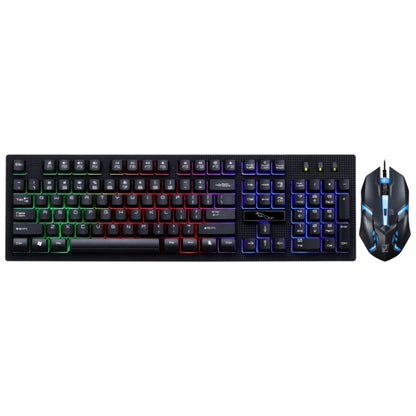 ZGB G20 1600 DPI Professional Wired Glowing Mechanical Feel Suspension Keyboard + Optical Mouse Kit for Laptop, PC