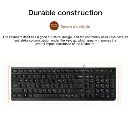Lenovo K5819 Office Simple Ultra-thin Wired Keyboard, K5819 (Black), K5819 (White)