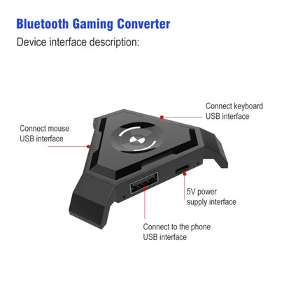 HXSJ P5 Bluetooth 4.1 Keyboard Mouse Bluetooth Gaming Converter, Can Not Be Pressed Version