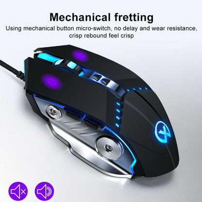 GM20 3200DPI 4-modes Adjustable 7-keys RGB Light Wired Gaming Mouse, GM20 White, GM20 Black